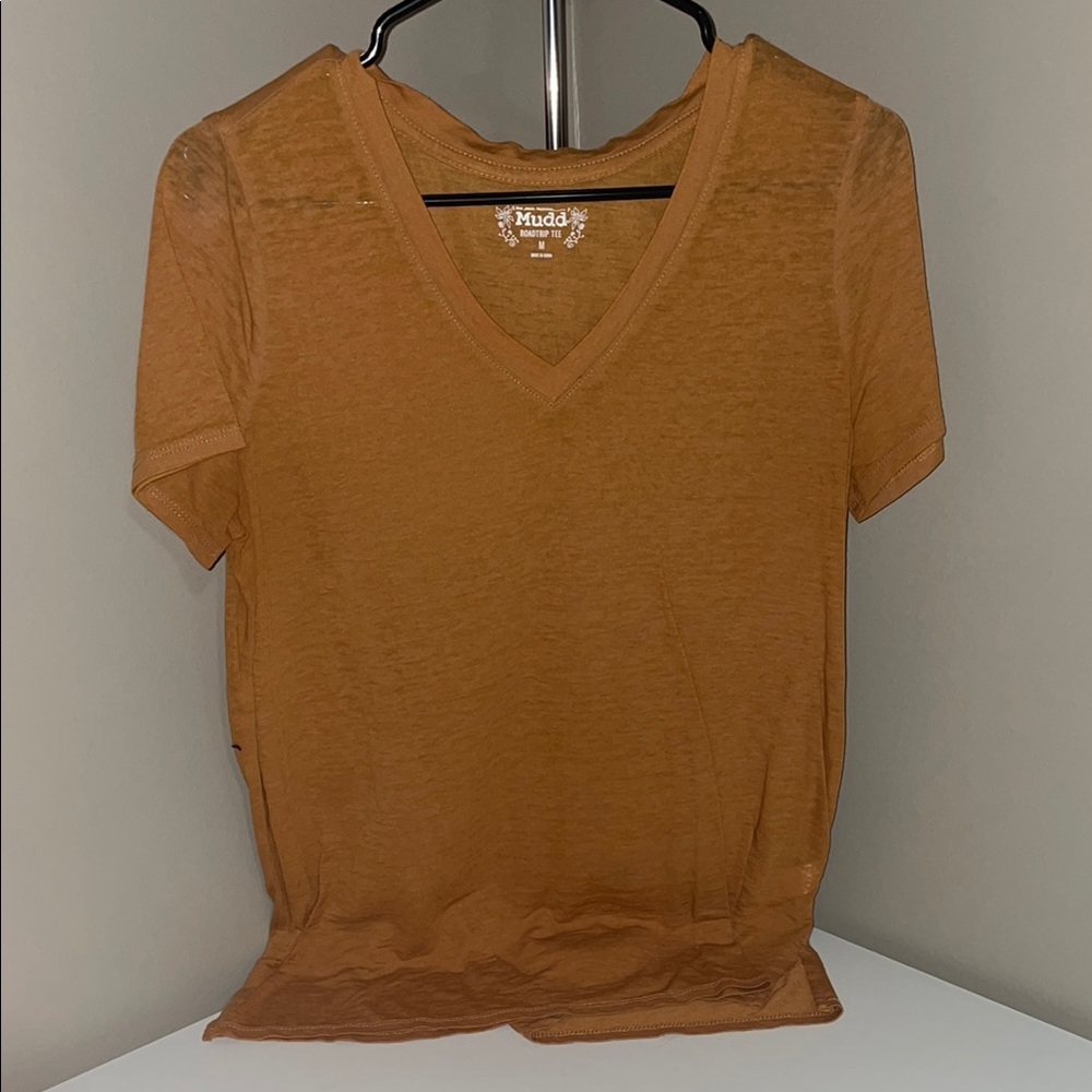 Women's V-Neck Top - Brown